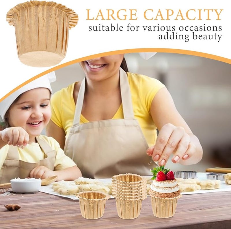Natural Color Greaseproof Paper Cupcake Liners Muffin Cups 30pcs for Weddings Parties - Image 5